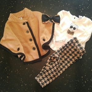 Janie and Jack 3 piece outfit with bow
